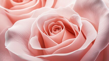 Close-up of delicate pink roses, soft focus, romantic background