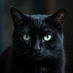 Obraz premium The Silent Enigma, Feline Elegance in Black and White