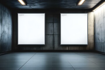 Creative Uses for Empty Advertising Banners Mockups in Underground Stations