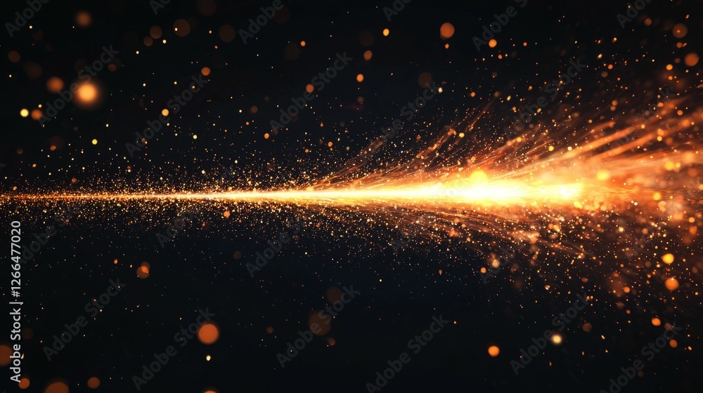 Aufkleber bright golden sparkles in a dark background creating motion effect