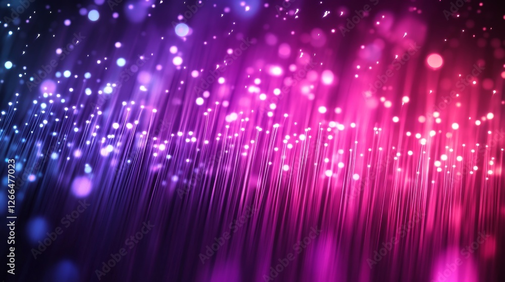 Poster abstract technology background with illuminated fiber optic connections, quantum computing network s