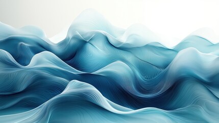 Obraz premium Abstract wavy blue patterns resembling ocean waves or fluid motion.