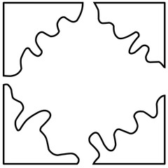 Abstract Wavy Frame illustration on white grasshopper background