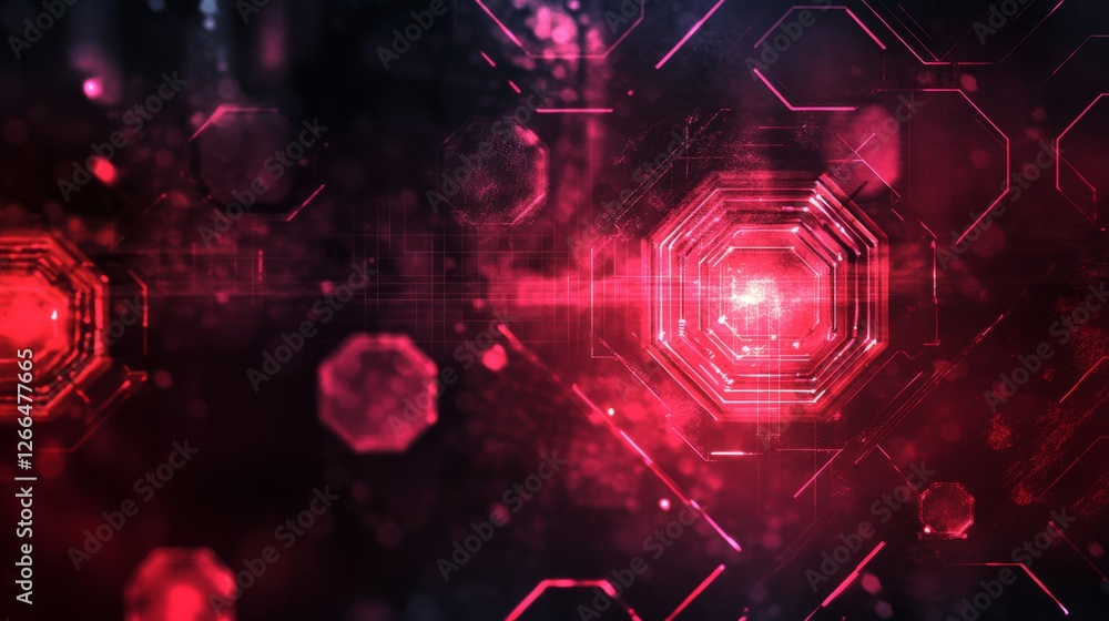 Aufkleber abstract technology background with hexagonal patterns, futuristic science and medical innovation de