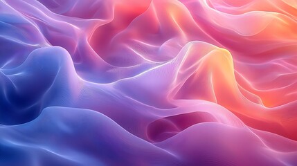 Obraz premium Abstract flowing fabric, vibrant hues, digital art, background design