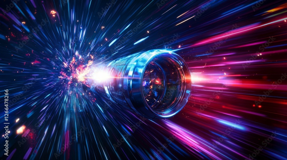 Poster futuristic abstract light burst with dynamic motion effect
