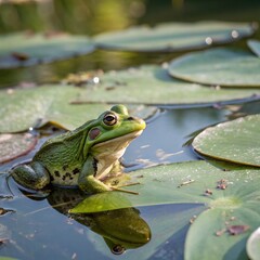 Obraz premium Frog in the pond