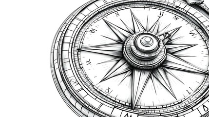 Naklejka premium Compass on a white background.