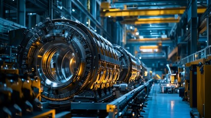 Fototapeta premium Industrial Machinery in a Modern Factory with Advanced Technology