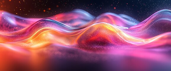 Obraz premium Abstract glowing waves, cosmic background, digital art, website design