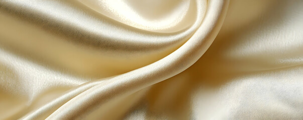 Cream satin fabric, soft folds, texture background, design