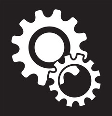 Gear icon. Gear Settings symbol. Two and Three Gear icon, cogwheel. Functions symbol. Settings icon vector Illustration. Two and Three Gear icon. EPS 10