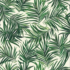 Lush Green Jungle Botanical Seamless Pattern for Background Design