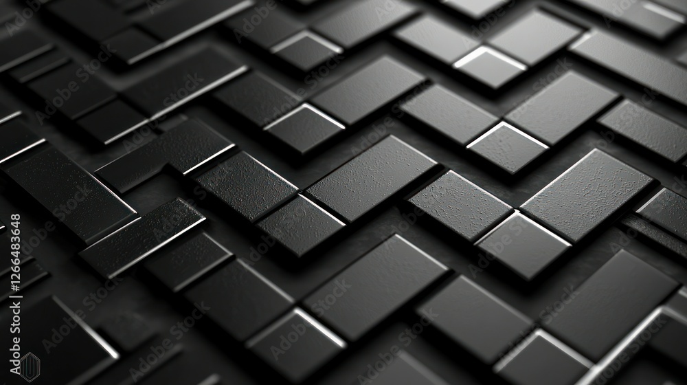 Poster abstract black 3d blocks background for tech design