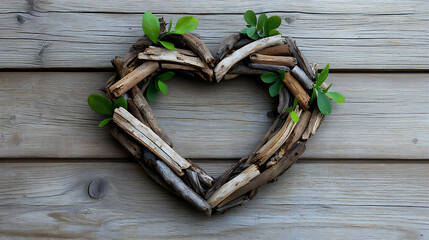  nature-inspired heart-shaped driftwood wreath