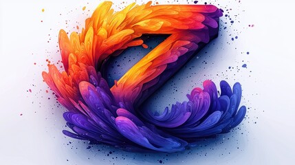 Vibrant abstract design featuring a stylized letter Z with colorful waves.