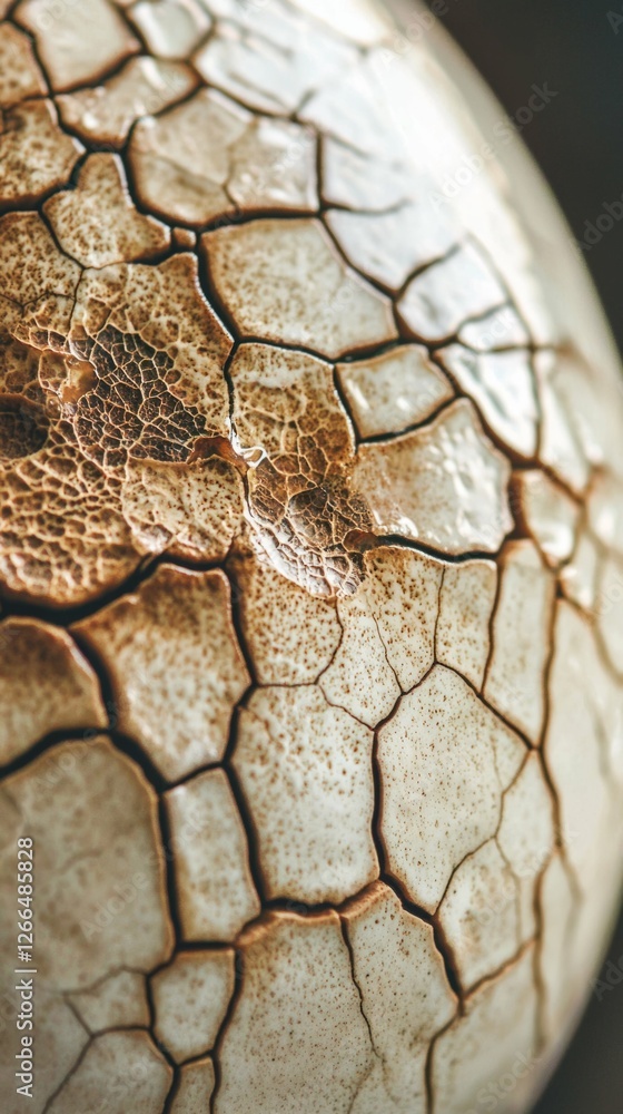 Poster Close-Up of a Cracked Surface with Intricate Patterns and Textures