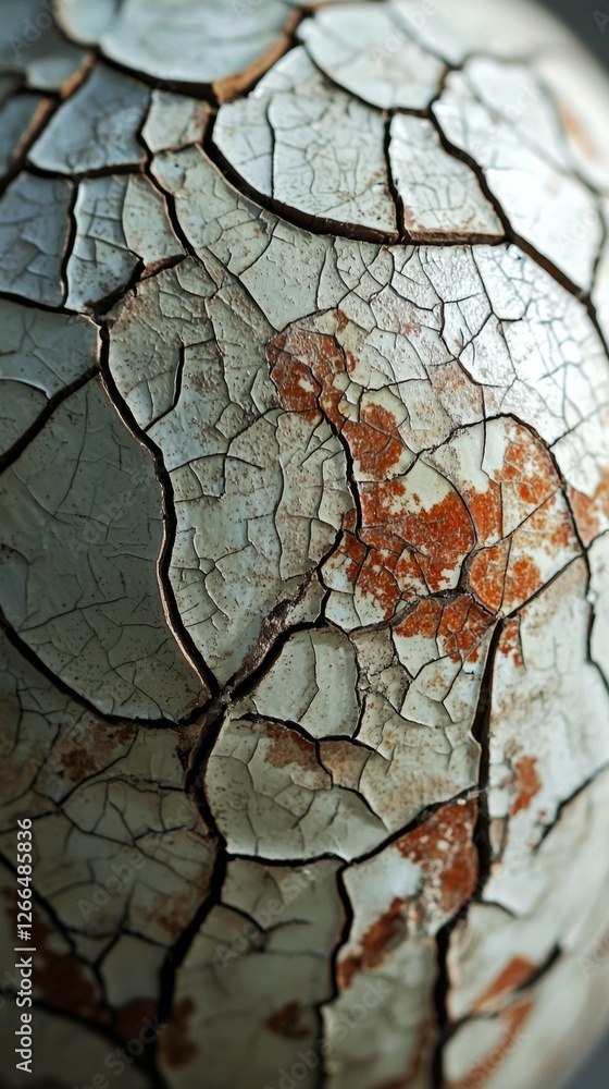 Poster cracked surface with textured patterns and rust spots on background