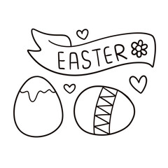 Cute Spring easter outlying doodles 