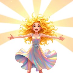 A cheerful character heralding a bright dawn