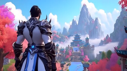 Warrior surveys Asian landscape