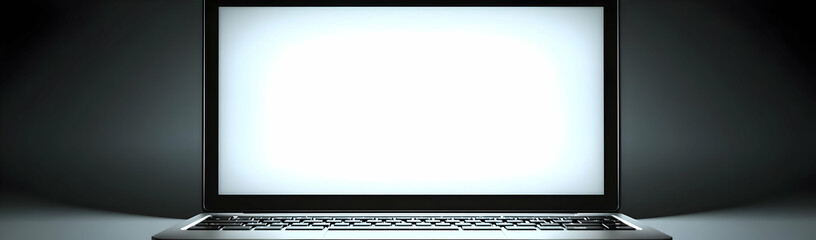 Obraz premium Laptop screen glowing dark room