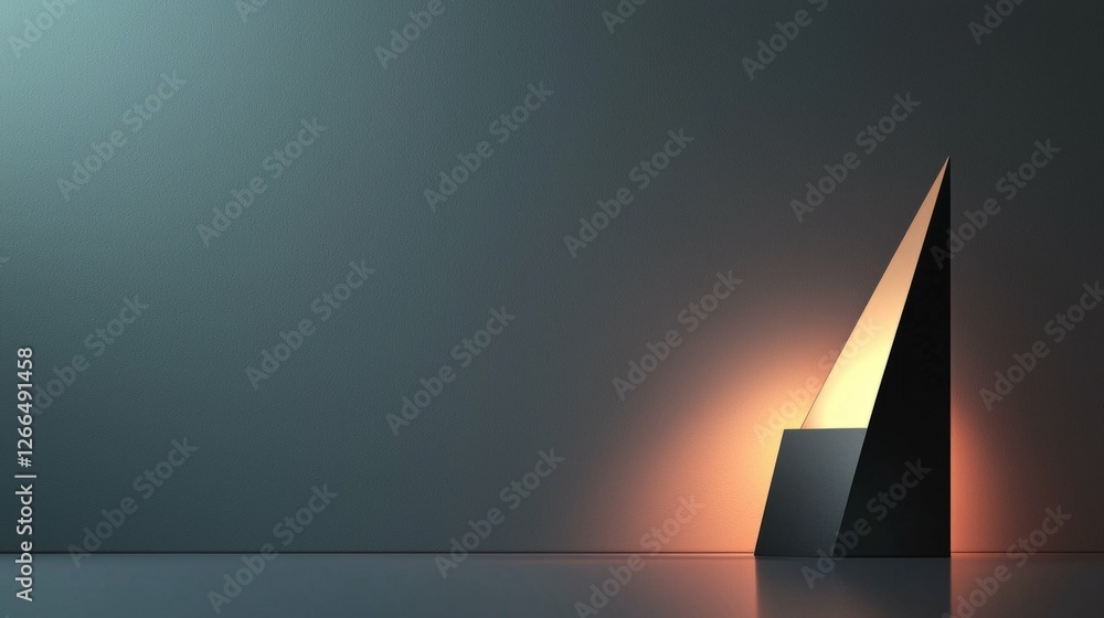 Aufkleber abstract geometric shape with soft lighting in minimalistic space