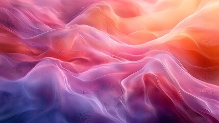 Obraz premium Abstract pastel waves, sunset backdrop, digital art, design element