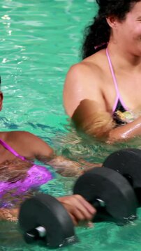 Pregnant women at the swimming pool