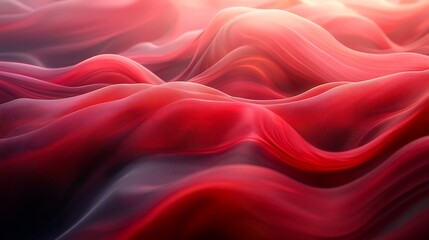 Fototapeta premium Abstract Red Waves, Digital Art, Sunset Background, Design Element