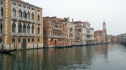 Fototapeta premium Scenic View of Traditional Architecture Along Venice Canal