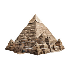 pyramid with surrounding buildings transparent background