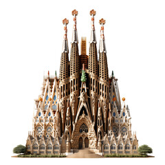 gaudi's sagrada familia cathedral transparent background