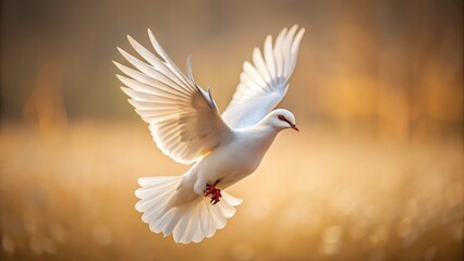 Obraz premium Minimalist image: a peaceful white dove, a potent symbol of serenity.