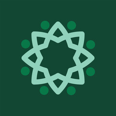 geometric Ramadan ornaments set icon