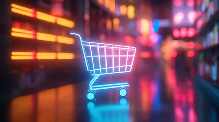 shopping cart at night