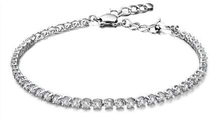 Fototapeta premium Elegant, sparkling bracelet, studio shot, showcasing detail