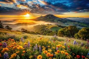 Panoramic views and majestic landscapes unite in a stunning Mount Diablo double exposure.