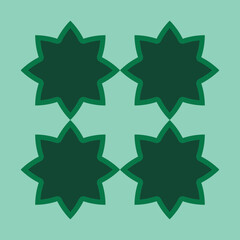 geometric Ramadan ornaments set icon