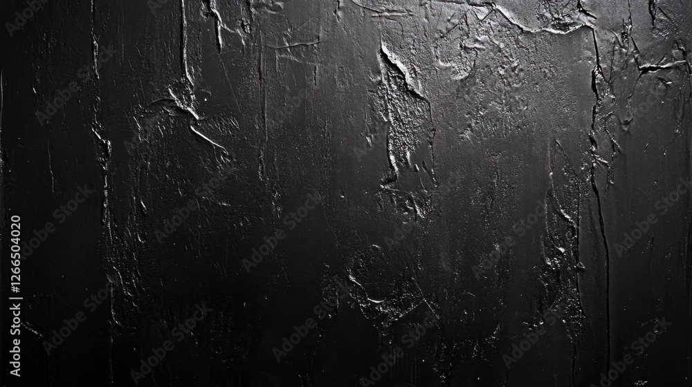Poster textured black surface with abstract patterns and depth effects