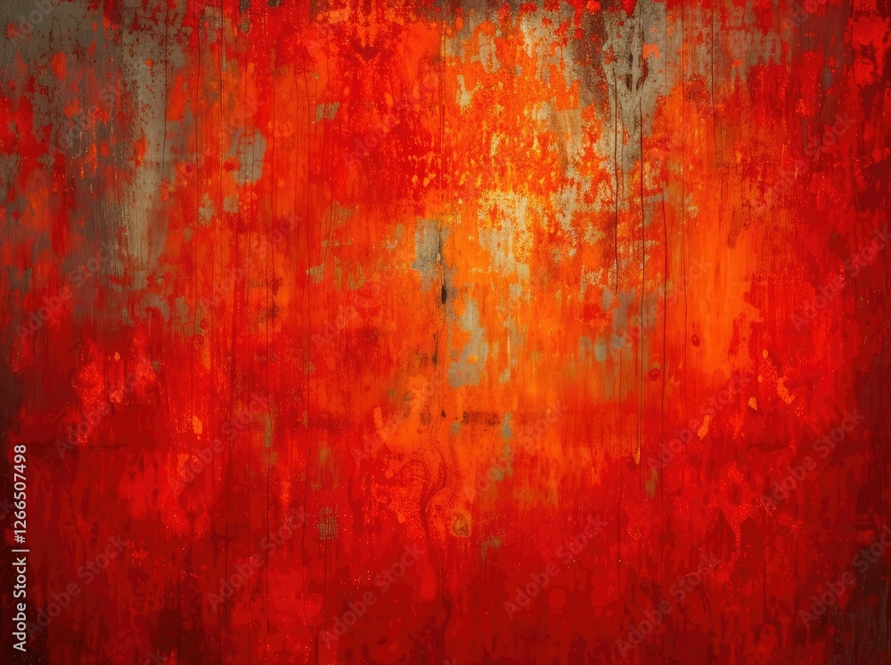 Poster a vibrant abstract artwork featuring a blend of red hues and textures, creating a warm and intense v