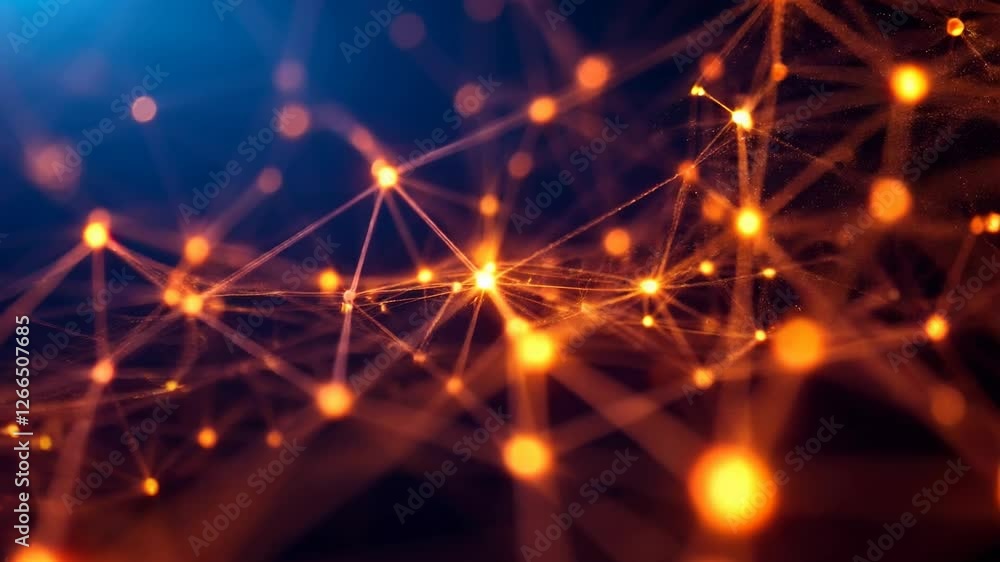 Aufkleber dynamic network light connections in a luminous abstract space