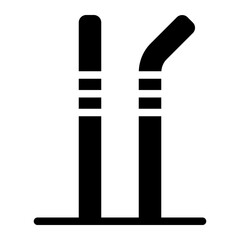 drinking straw glyph icon