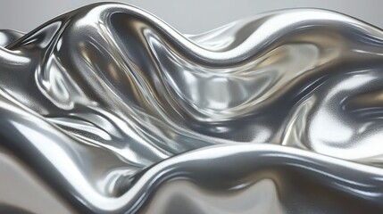 Abstract silver liquid waves background design element