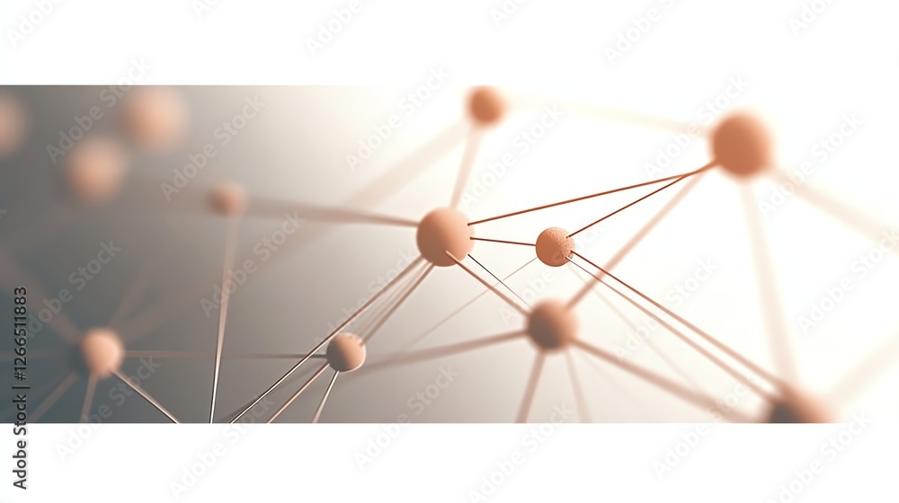 Aufkleber abstract network structure with connecting nodes and lines for technology concepts