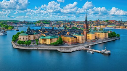 Beautiful aerial view of Stockholm