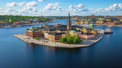 Beautiful aerial view of Stockholm