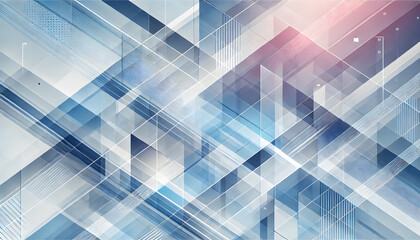 未来的な幾何学的抽象背景、ブルーとホワイトの透明なレイヤー