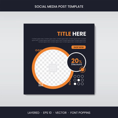 Minimalist Social Media Post Template with Abstract Shapes