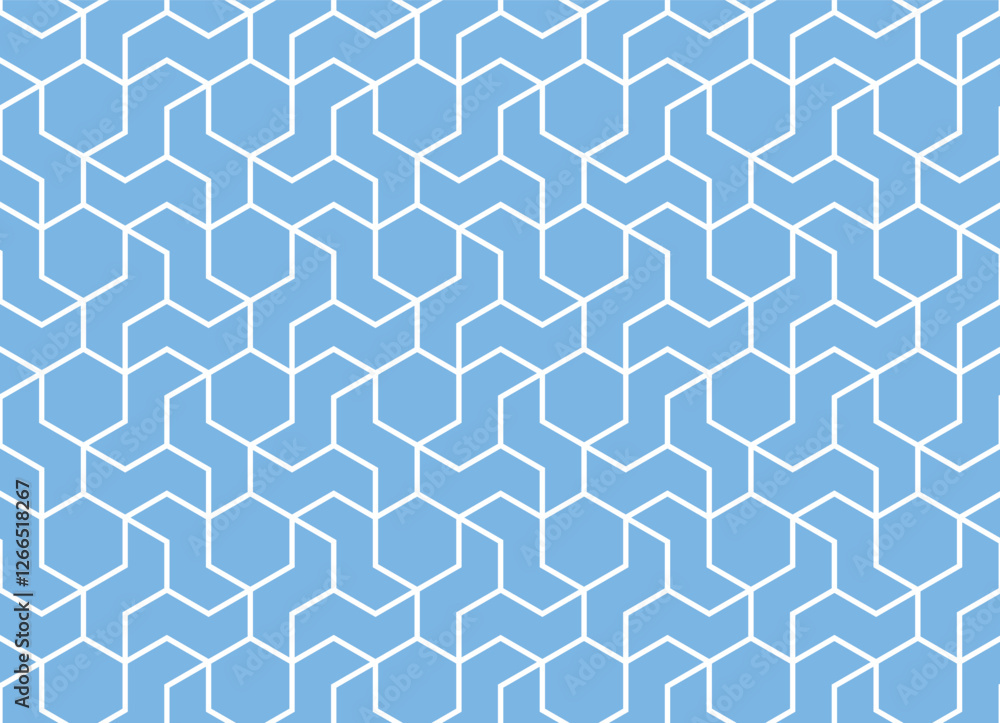 Aufkleber The geometric pattern with lines. Seamless vector background. White and blue texture. Graphic modern pattern. Simple lattice graphic design